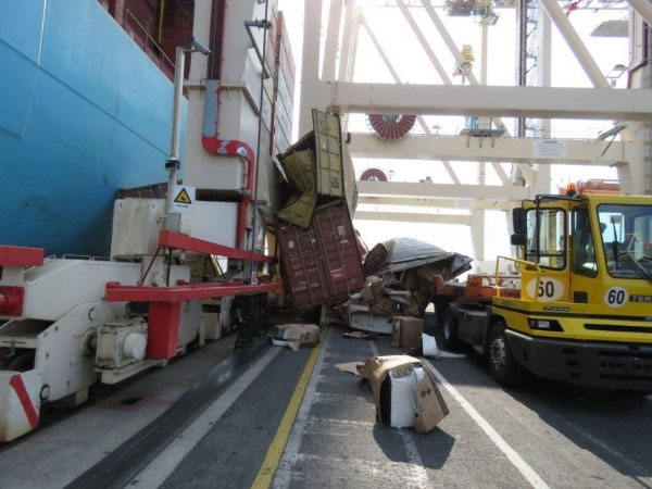 GERNER MAERSK發(fā)生事故，五個(gè)集裝箱全部損壞